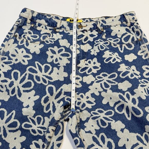 Butter Goods Baggy Jeans Mens 36 Blue White Floral Print Denim Pants Streetwear - Picture 16 of 16